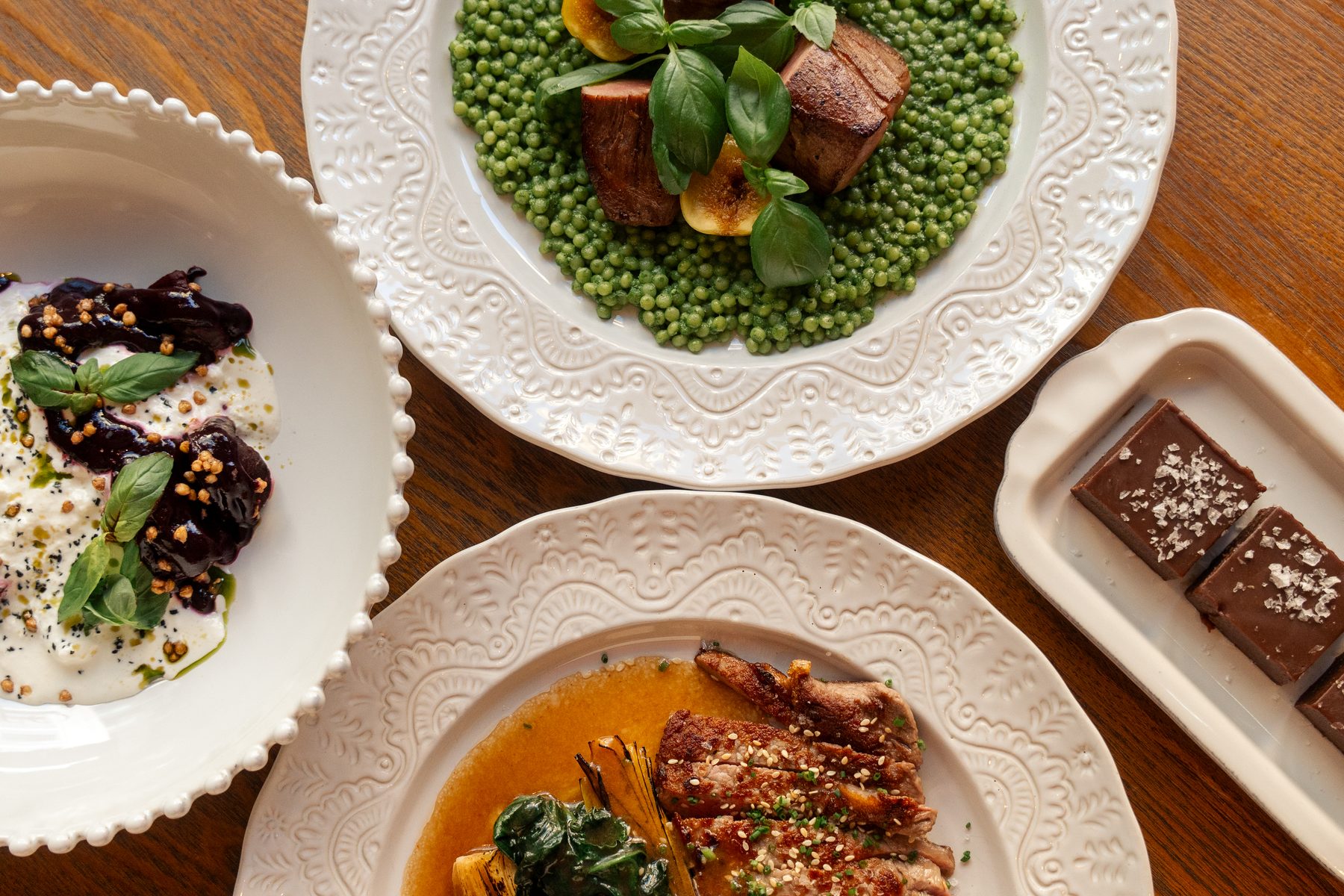 plates and dishes overhead at alto porto